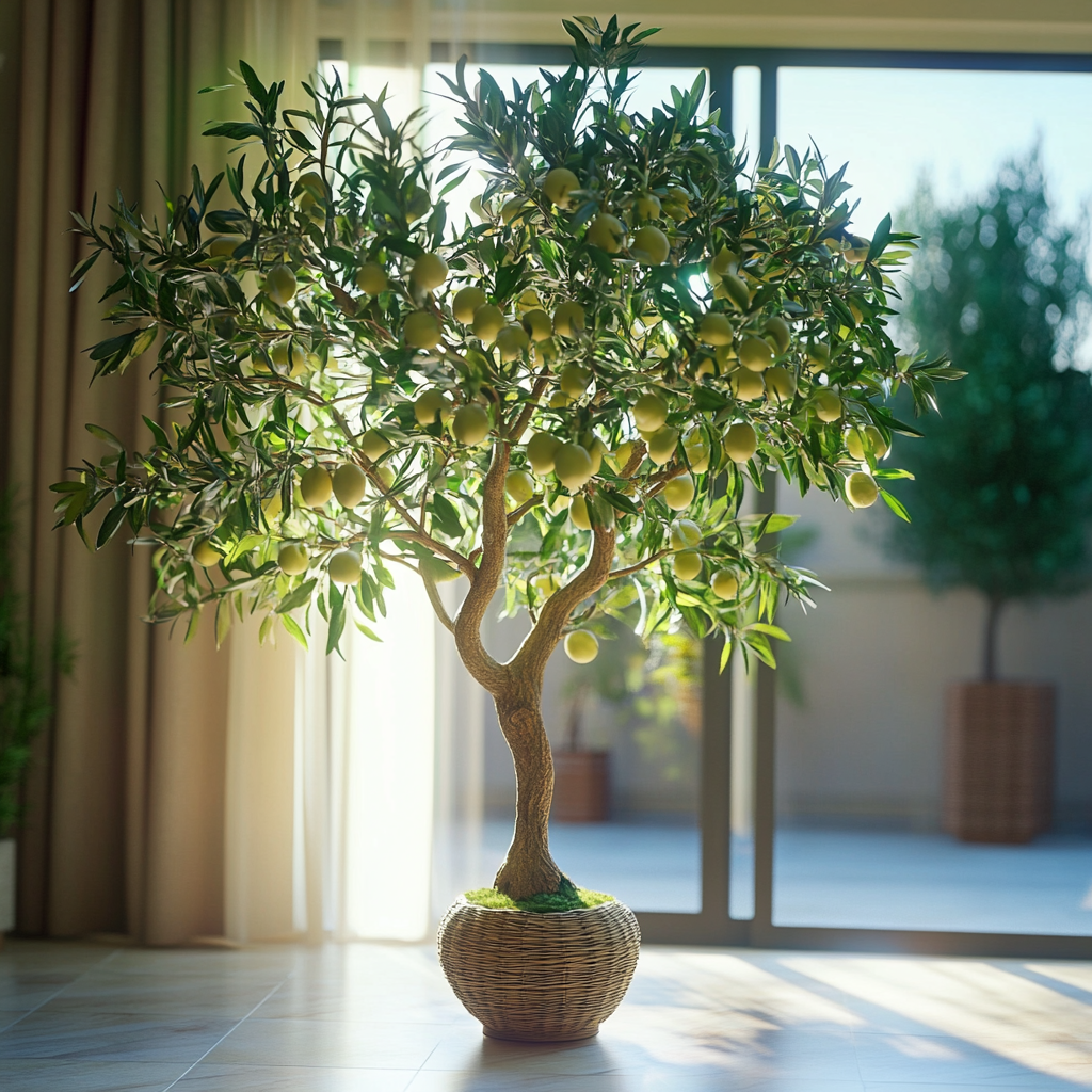 Realistic Olive Tree in Luxury Dubai Dining Room