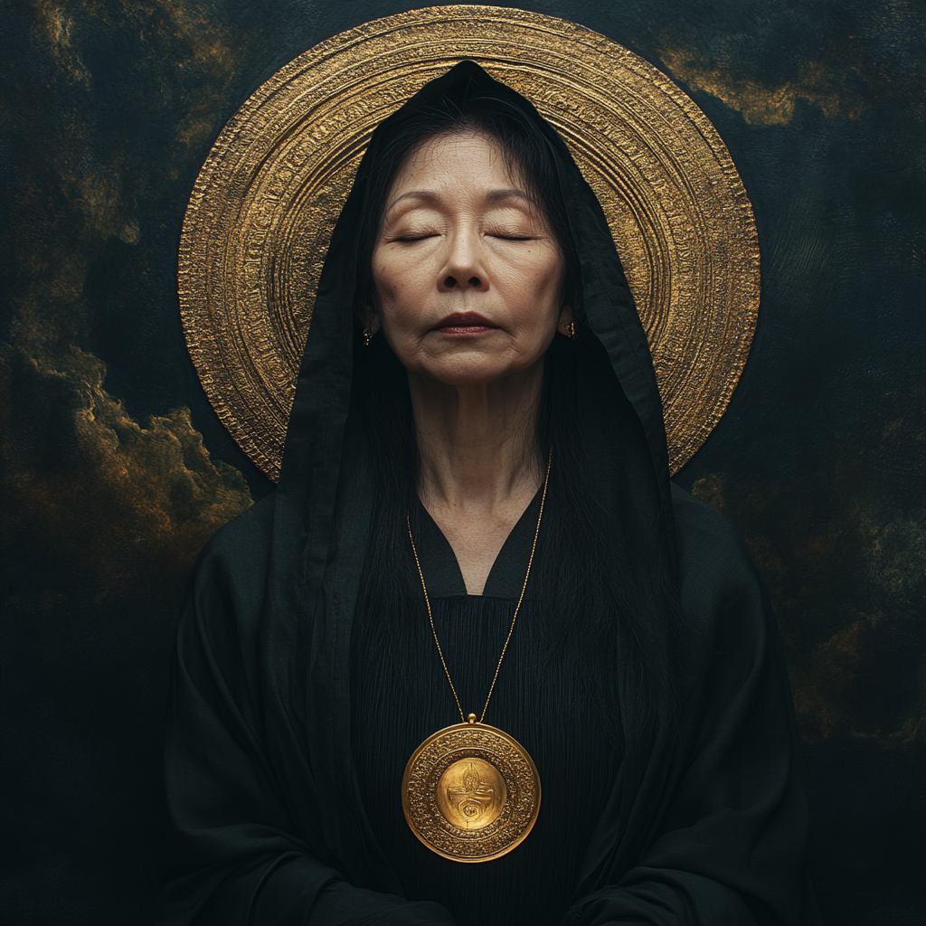 Realistic Selfie of 40-Year-Old Asian Woman Prophet