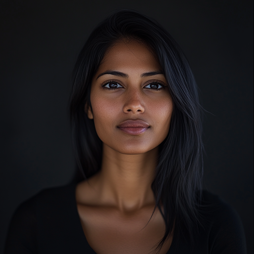 Realistic South Asian Woman Portrait, Standing Posed 