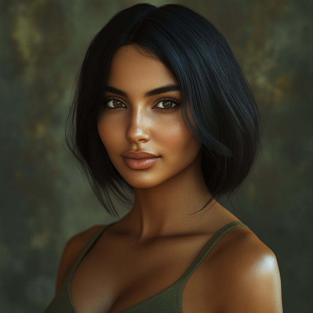 Realistic South Asian Woman Standing Portrait Photo