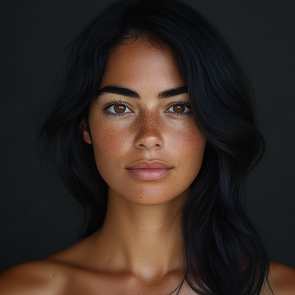 Realistic portrait of Hispanic woman in natural light 