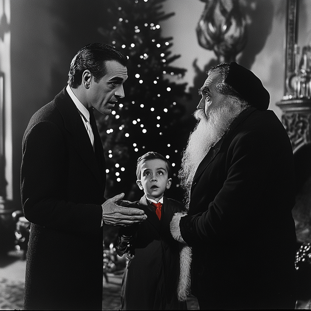 Realistic production stills feature Bela Lugosi as Santa.