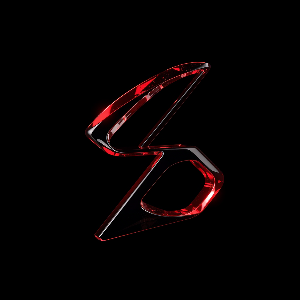 Red Glow Abstract 3D Z Symbol