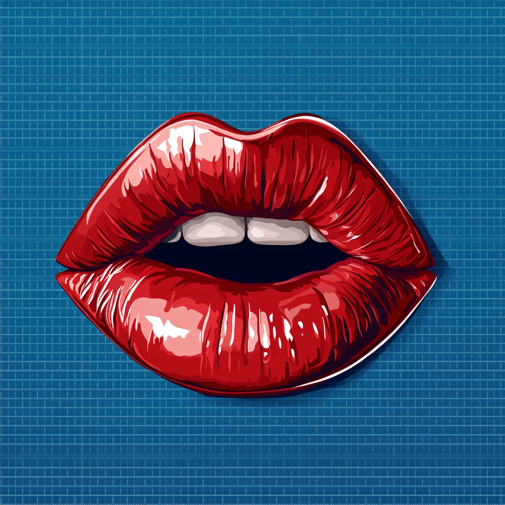 Red lipstick kiss mark clipart for T-shirt print design.