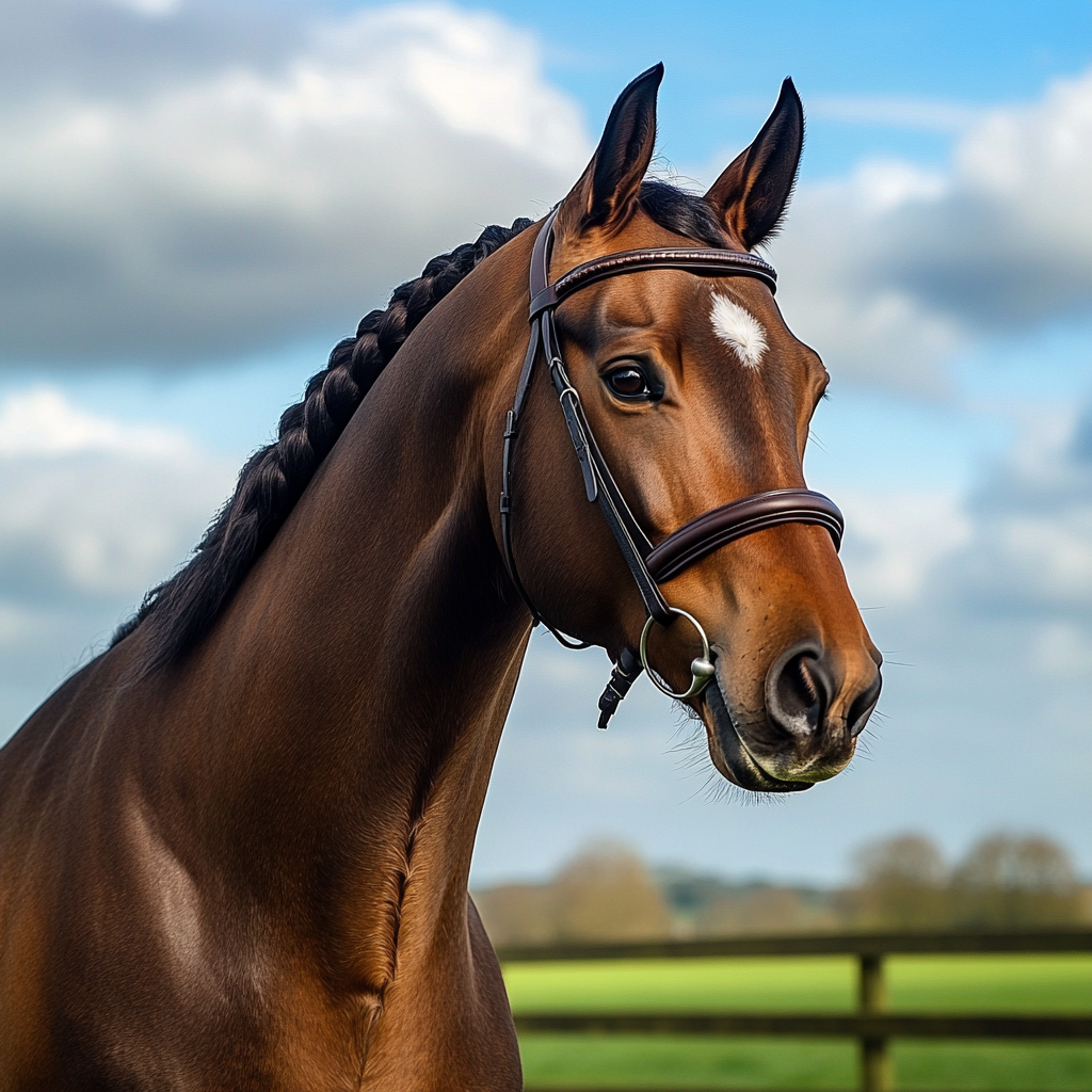 Relaxed, Majestic Horse Ready for Dressage Competition 