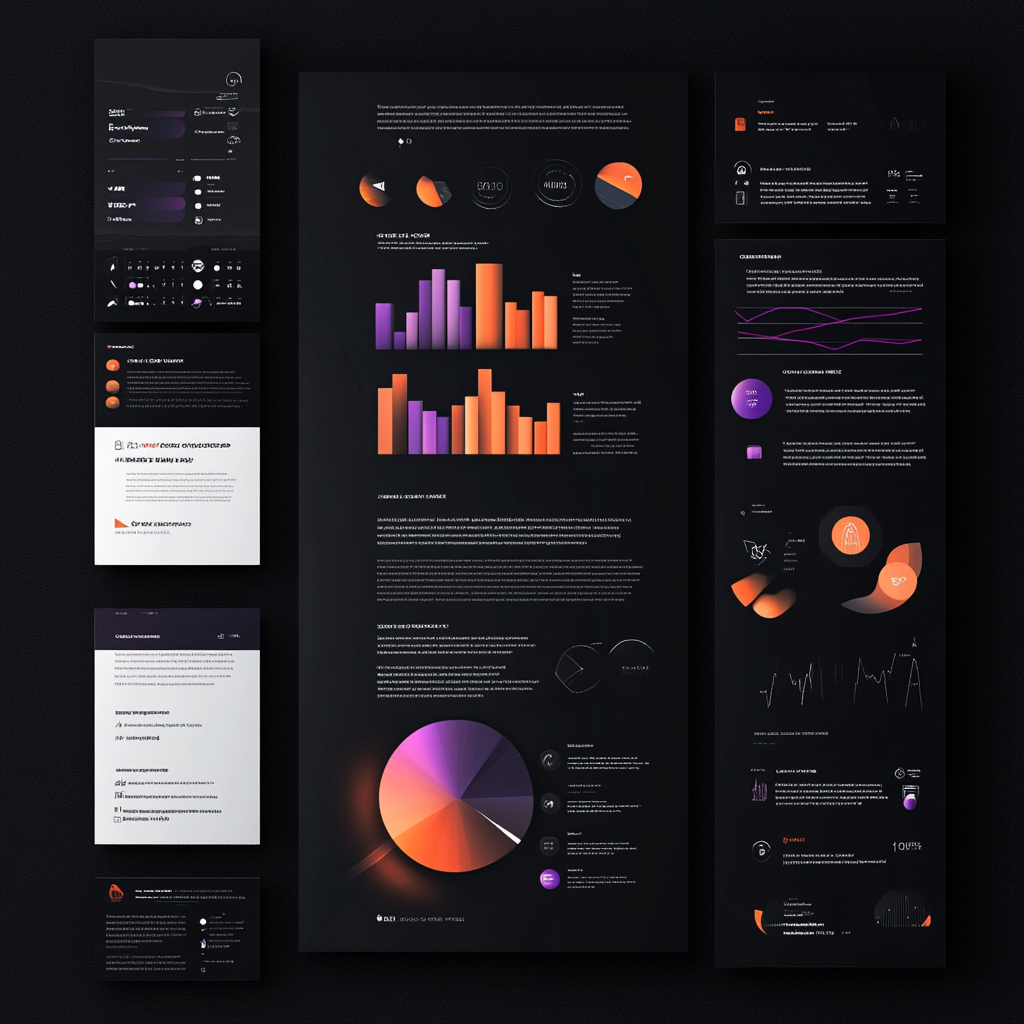 Resume Highlighted with Graphs and Charts on Gradient Background