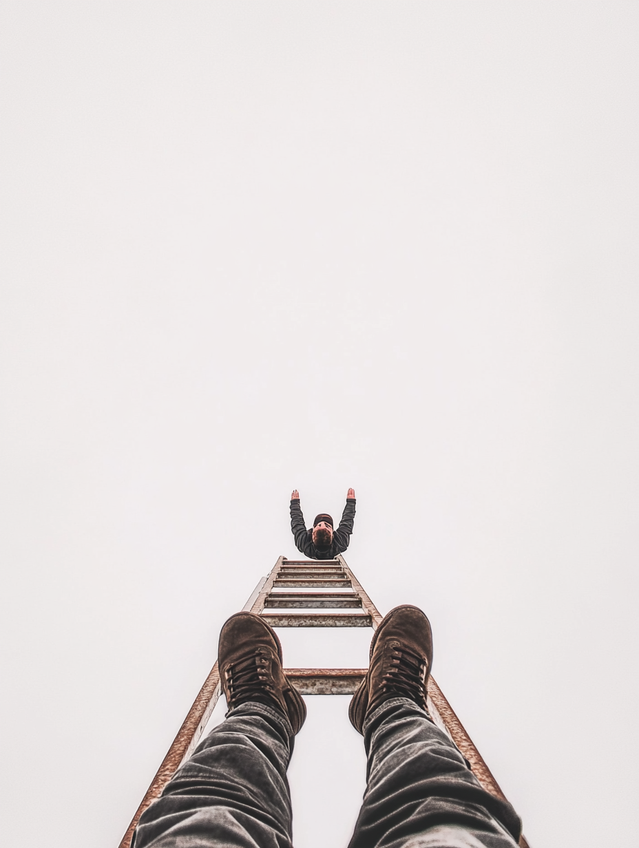 Rooftop perspective with fallen human below