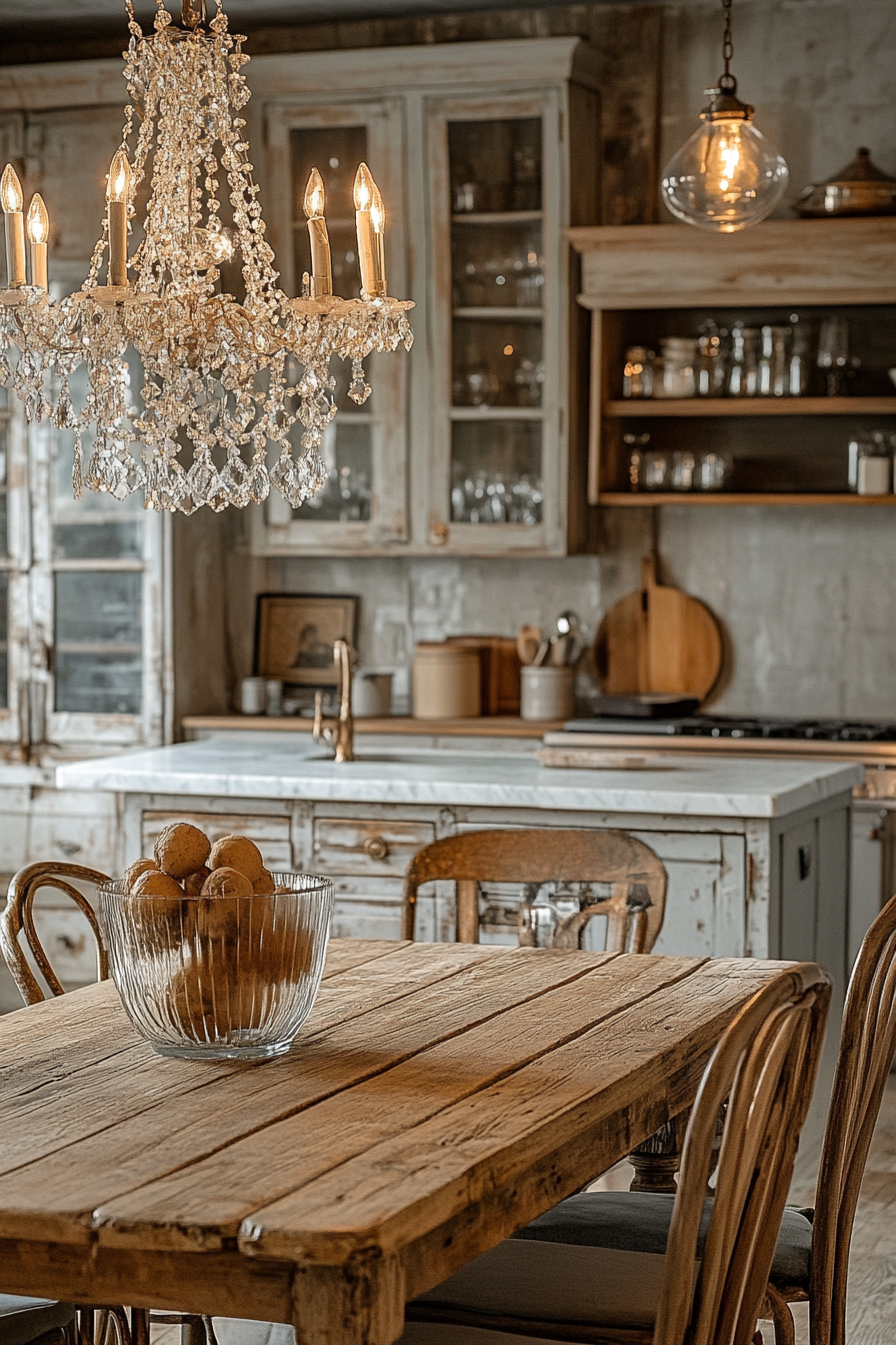 Rustic Glamour Kitchen Design with Luxe Elements