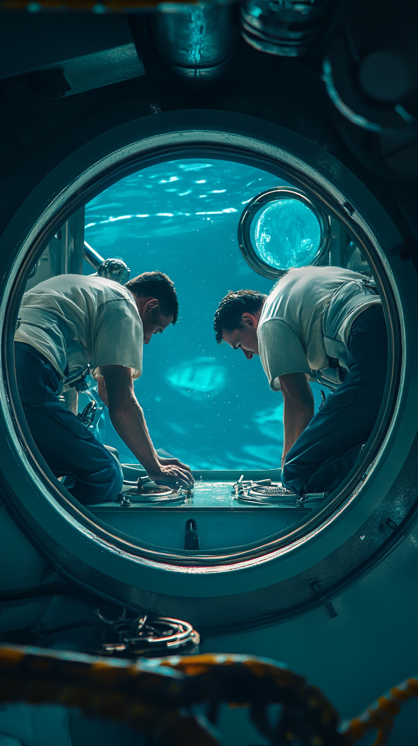 Sailors working below deck, long days at sea.