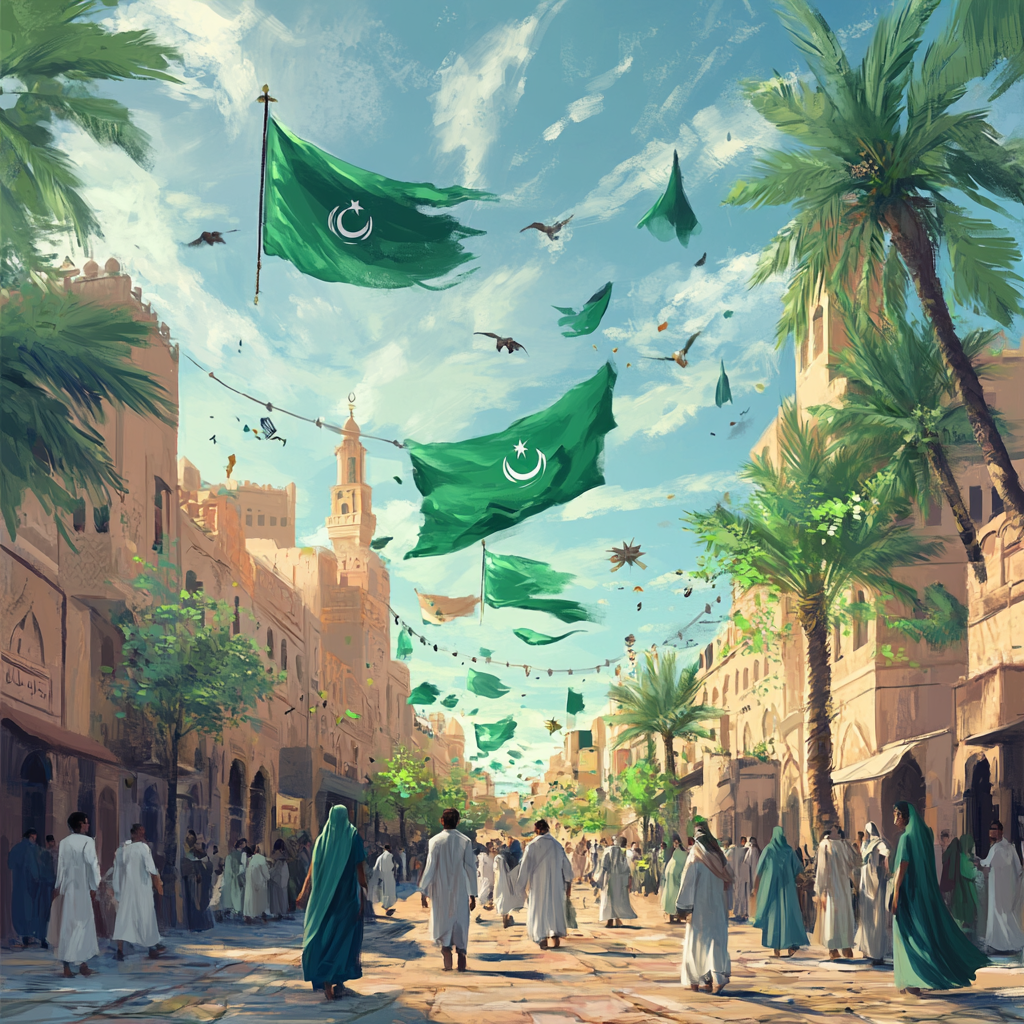 Saudi National Day Celebration with Youth in Jeddah Albalad