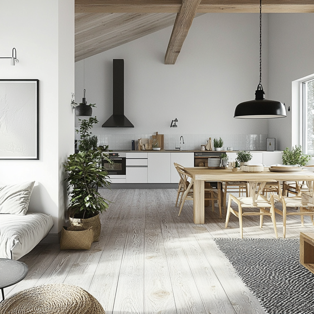 Scandinavian design encourages open plan with versatile spaces.