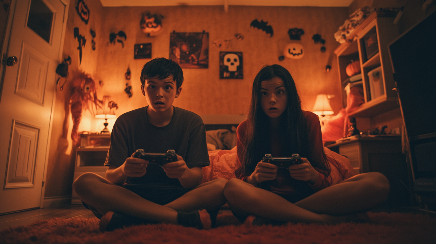 Scared Teens Playing Horror Game on PlayStation 5