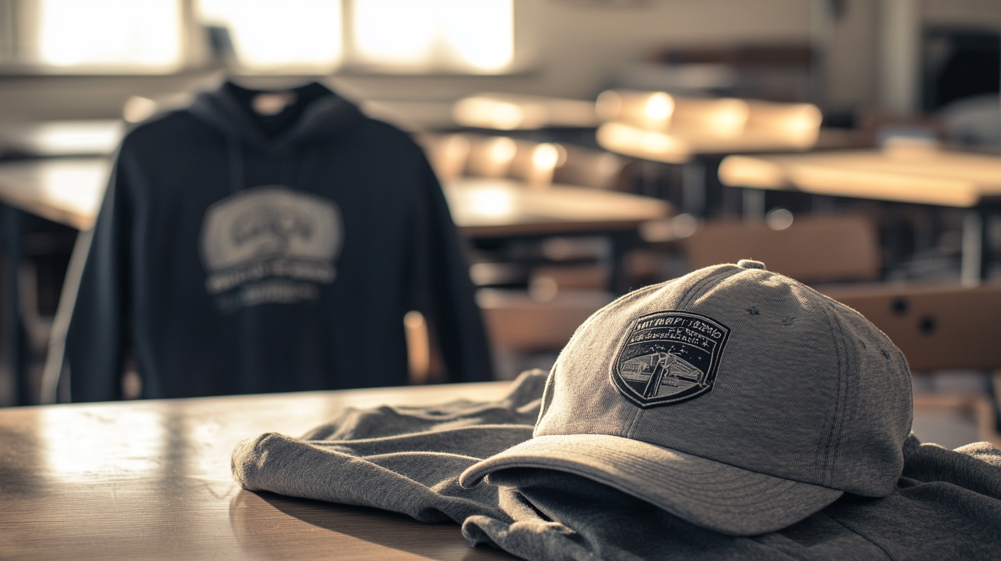 School Clothes on Desk in Classroom Photo