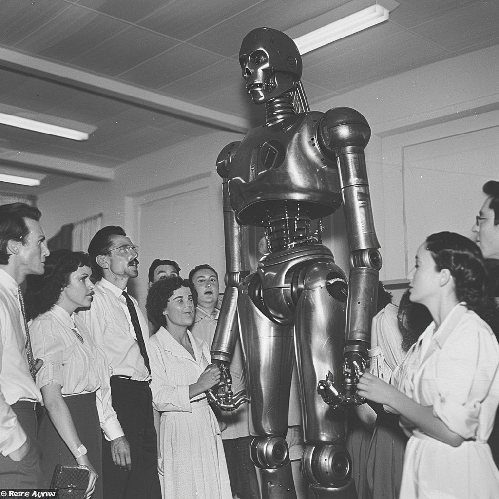 Scientists amazed by first human-like robot in 1943.