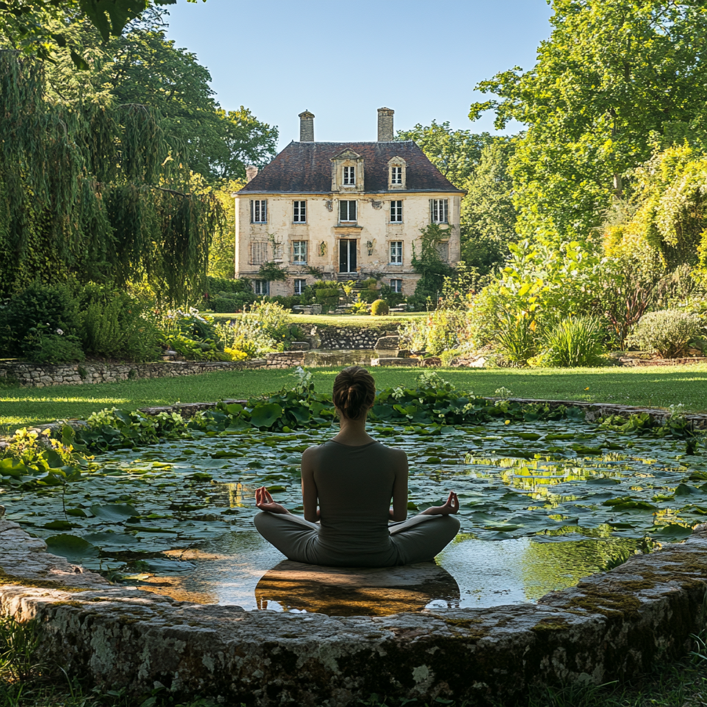 Serene Château Clément Termes Meditation Garden Stress Relief