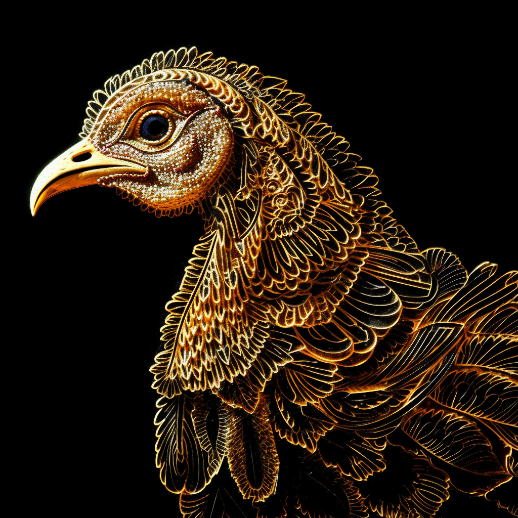 Shimmering gold and bright red turkey sticker