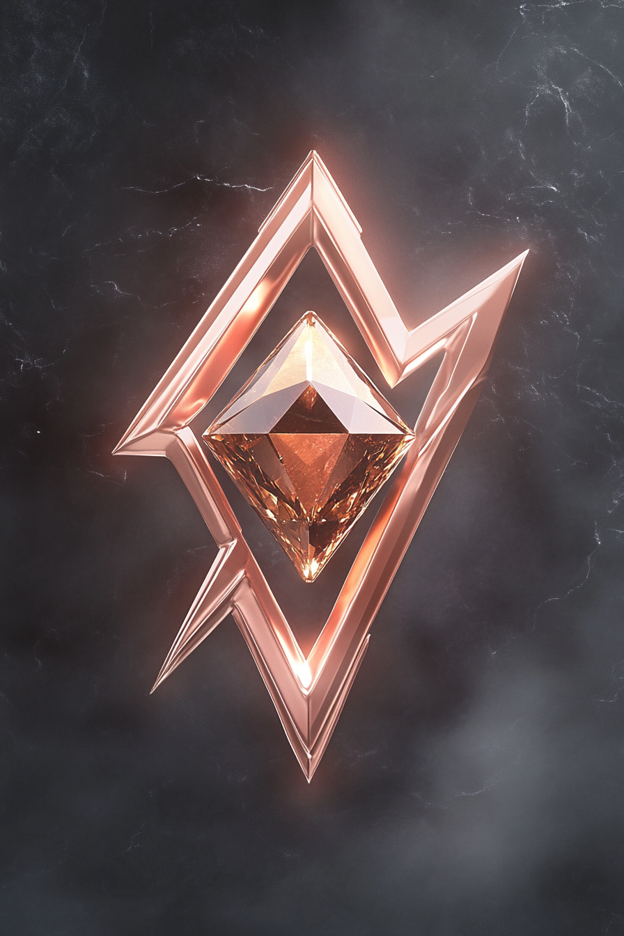 Shiny Lightning Emblem with Diamond in Center