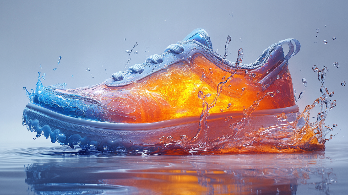 Shuja sneaker immersed in holochromatic celestial glam paint swirls.