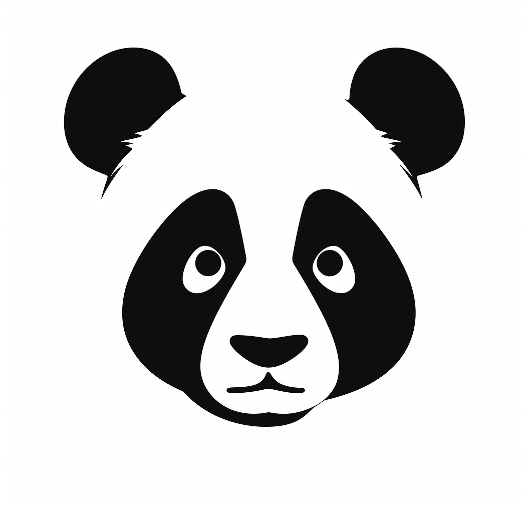 Silhouette panda logo on white background, no text.