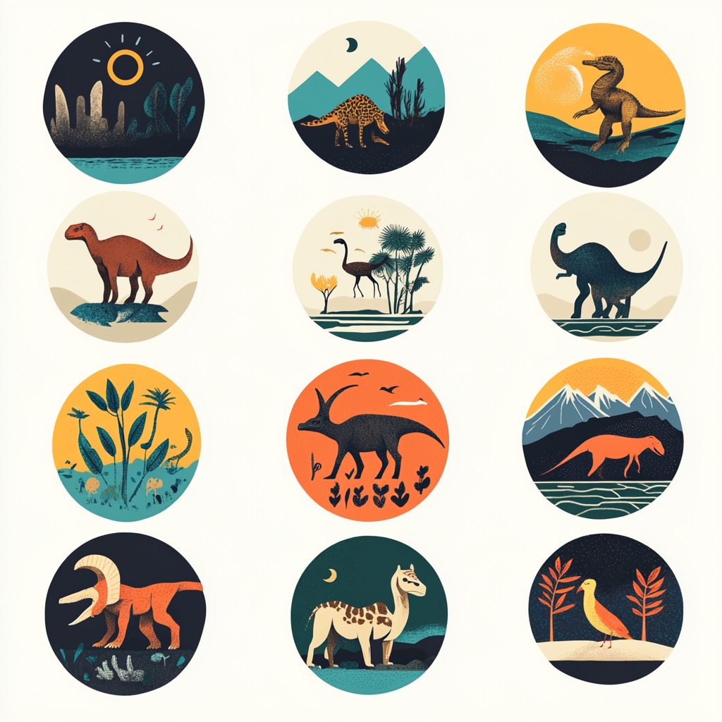 Simple, abstract icons for LA Natural History Museum app.