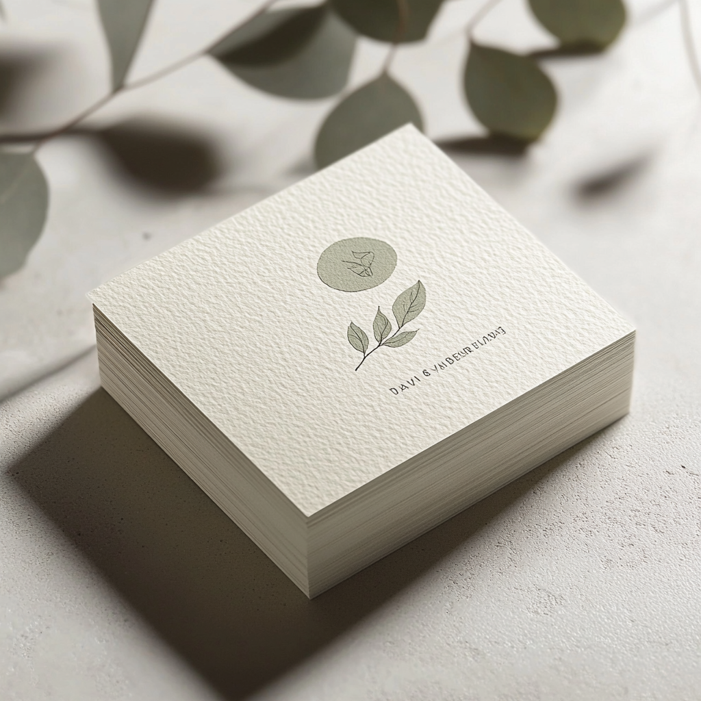 Simple, elegant business card with natural elements.