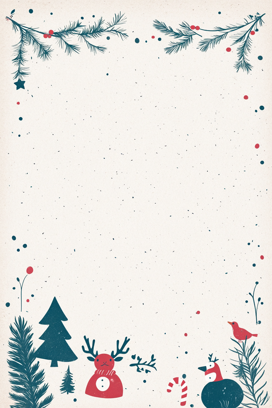 Simple Christmas-themed letterhead template with border design.