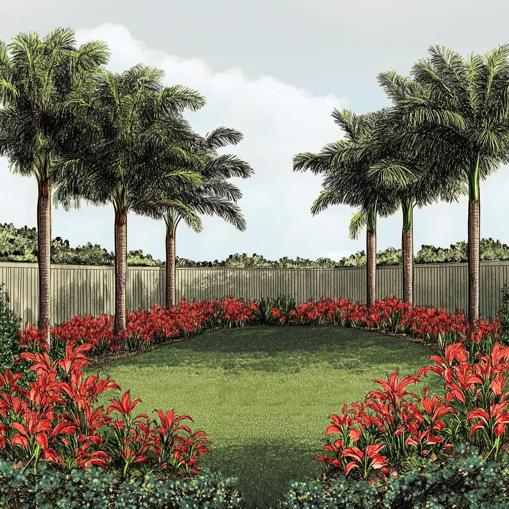 Simple Lush Miami Backyard Landscape Design 