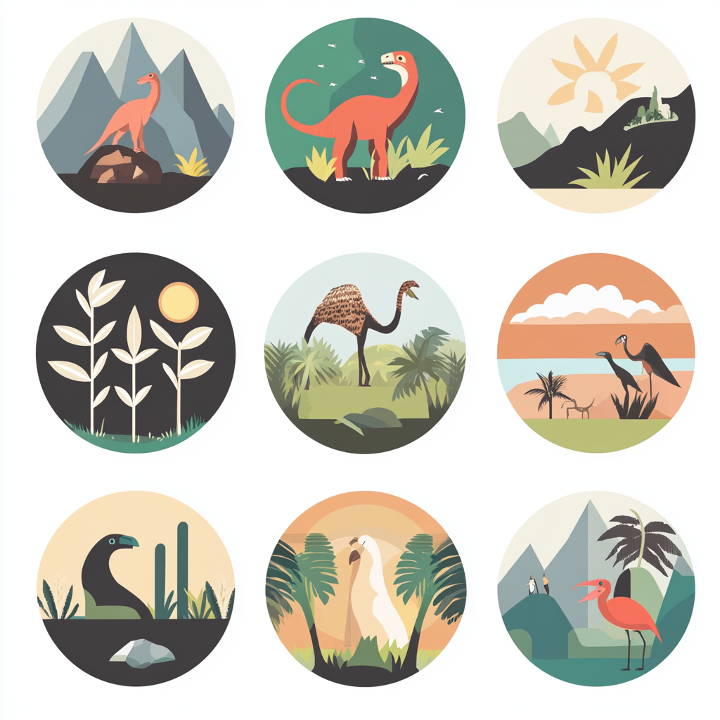 Simple abstract icons for LA nature gardens, app-like.