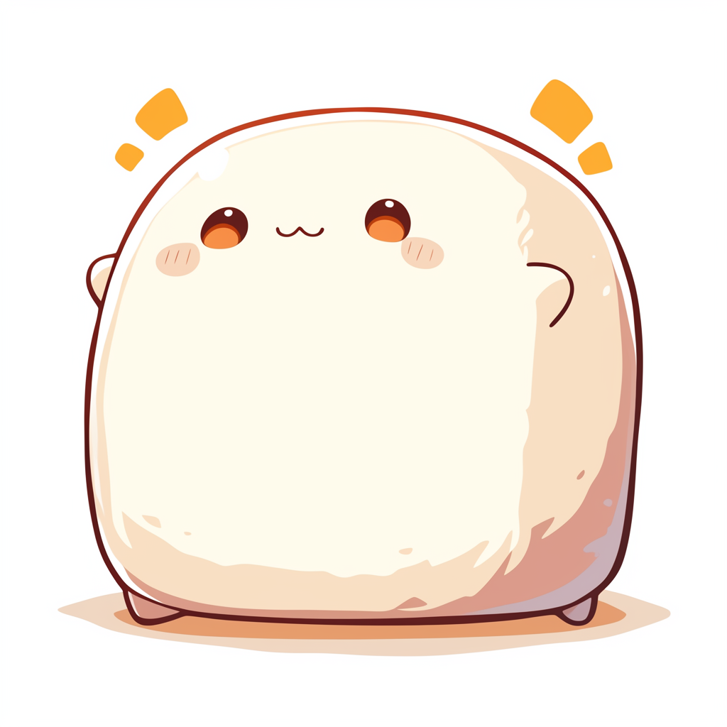 Simple doodle of cute tofu character with chibi design.