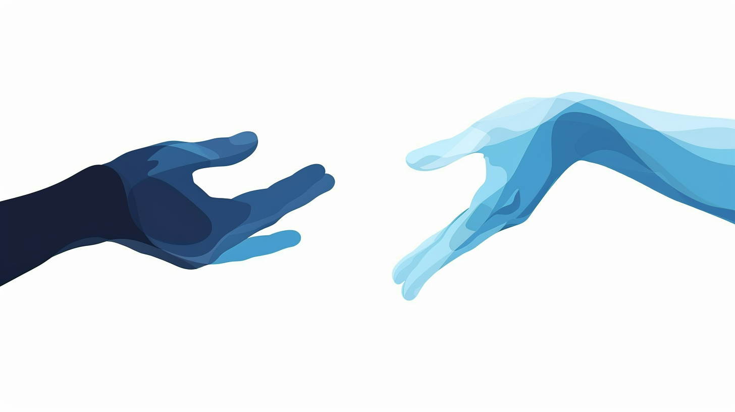 Simple vector illustration of two hands shaking.