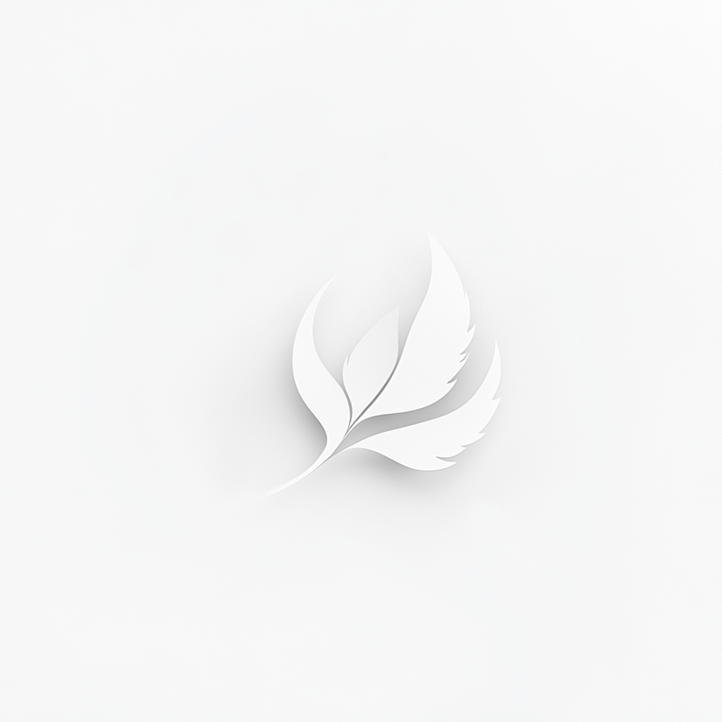 Simple white logo with clean lines and shapes