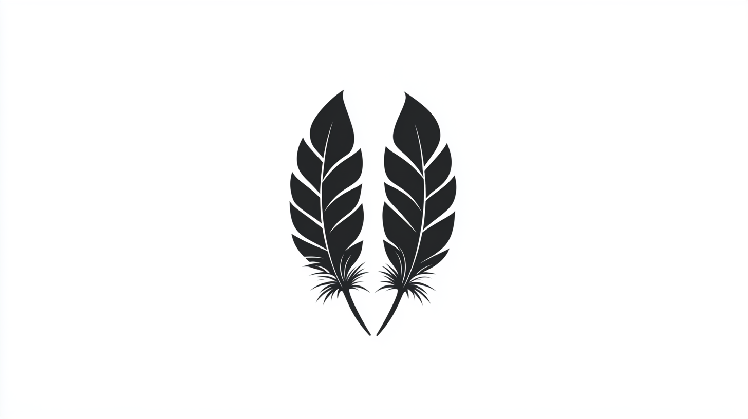 Simplistic logo inspired by Adidas Trefoil, feather and fern.