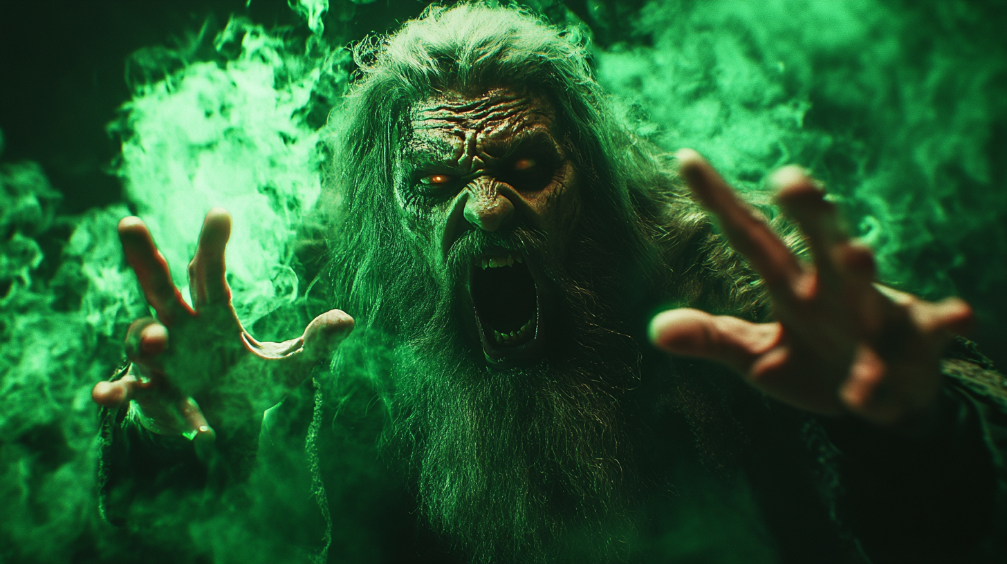 Sinister druid cast spell in high definition.