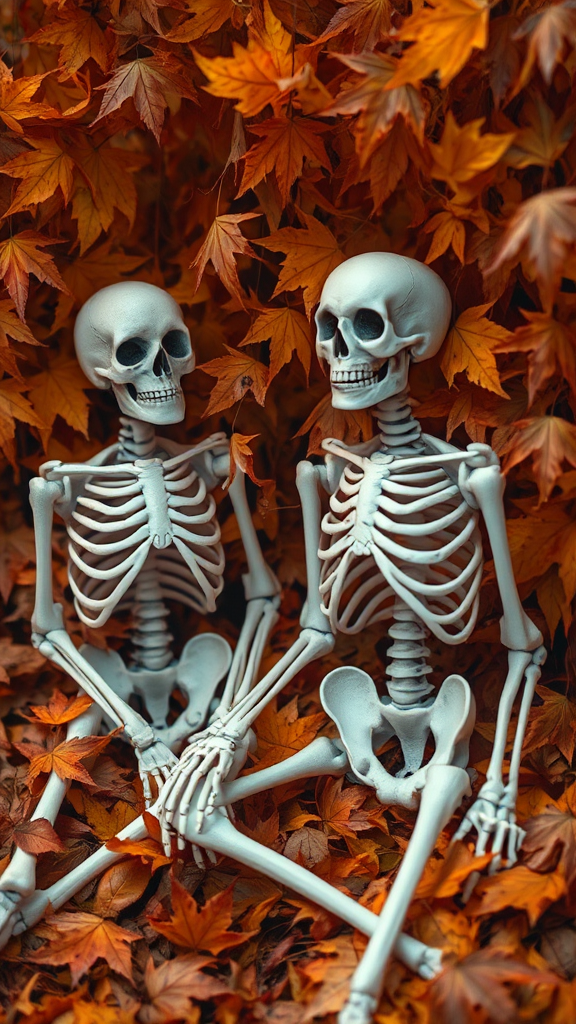 Skeletons in autumn leaves: Beauty in decay