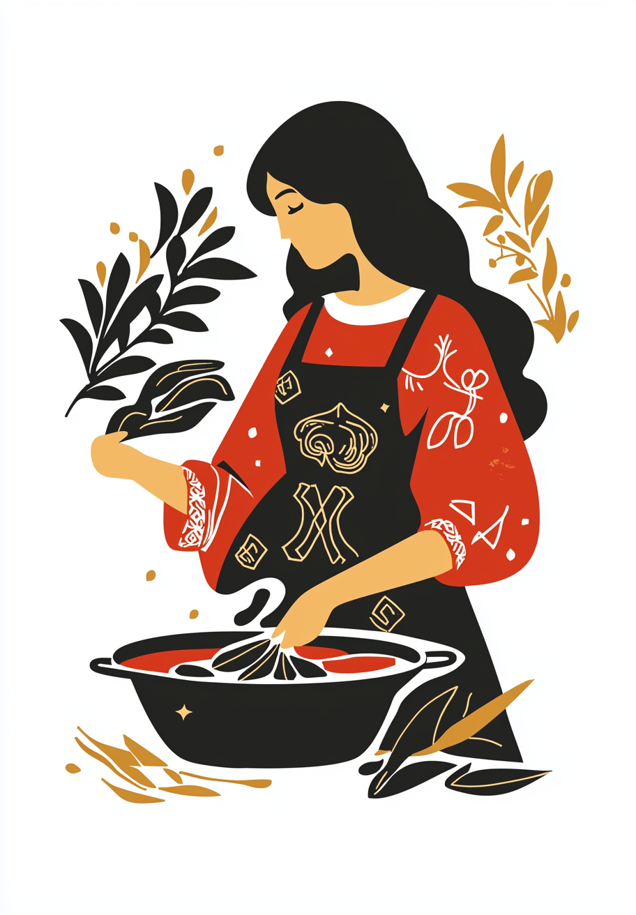 Slavic Saint Woman Cooking Mussels in Pot Icon