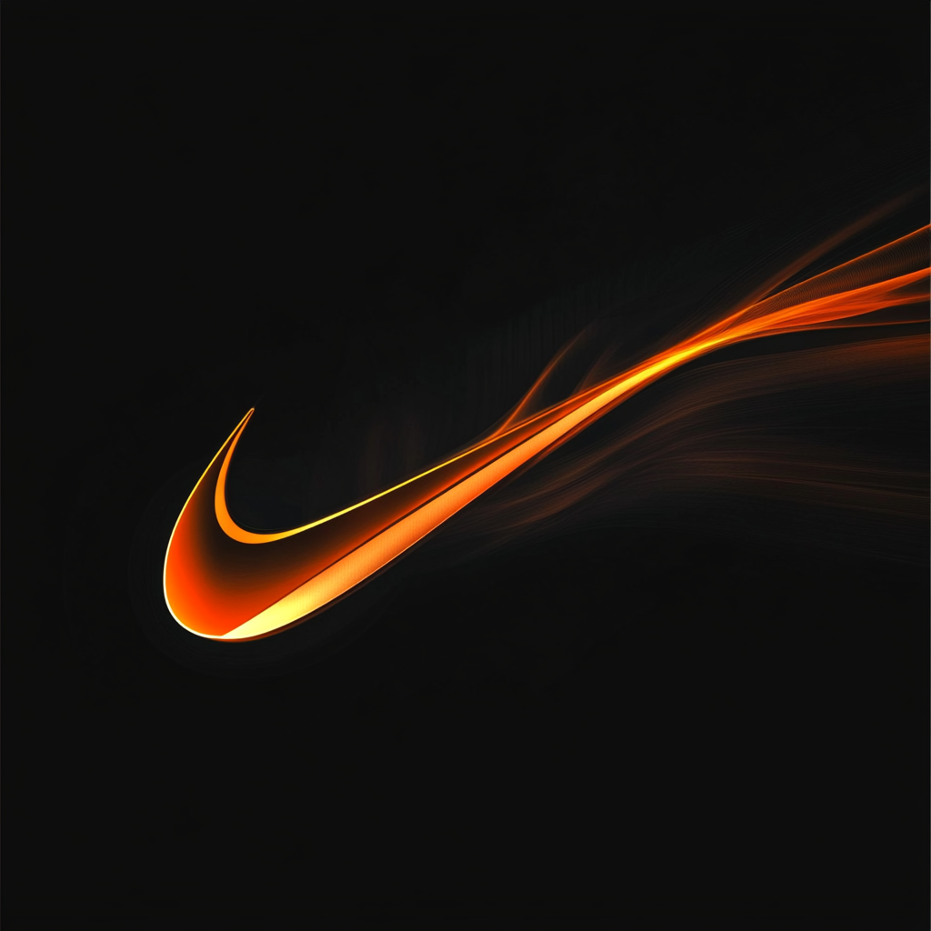 Sleek, bold black background for Nike portfolio opening.