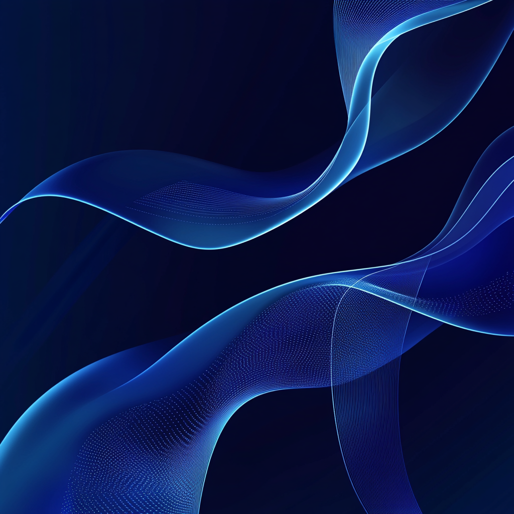 Sleek blue lines and curves against dark backdrop.