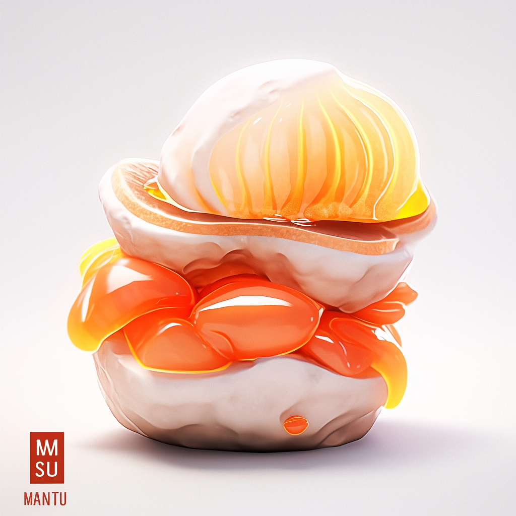 Small, Cute Clam Meat 3D Icon Painting