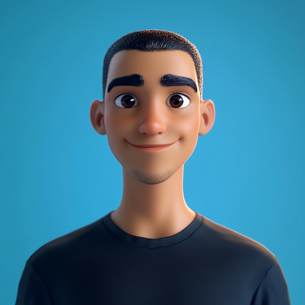 Smiling Man 3D Render Portrait Pixor Style