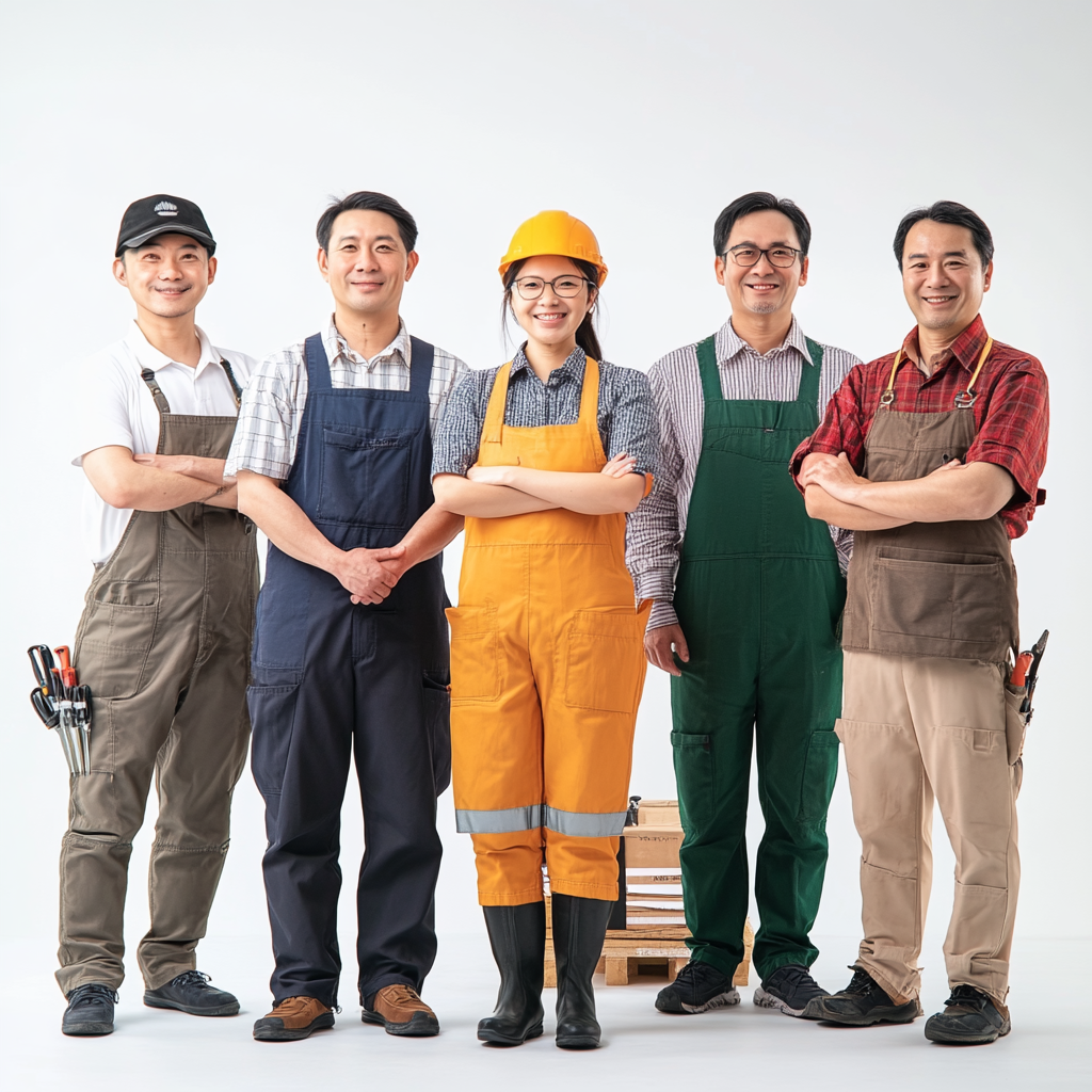 Smiling Taiwanese and Japanese professionals in Sony Alpha A7.