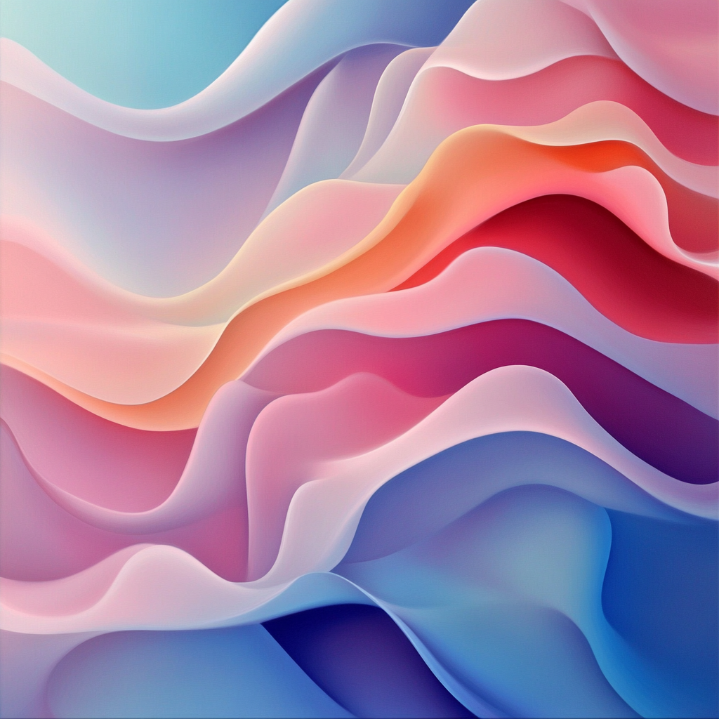 Smooth pastel waves with glowing light effects