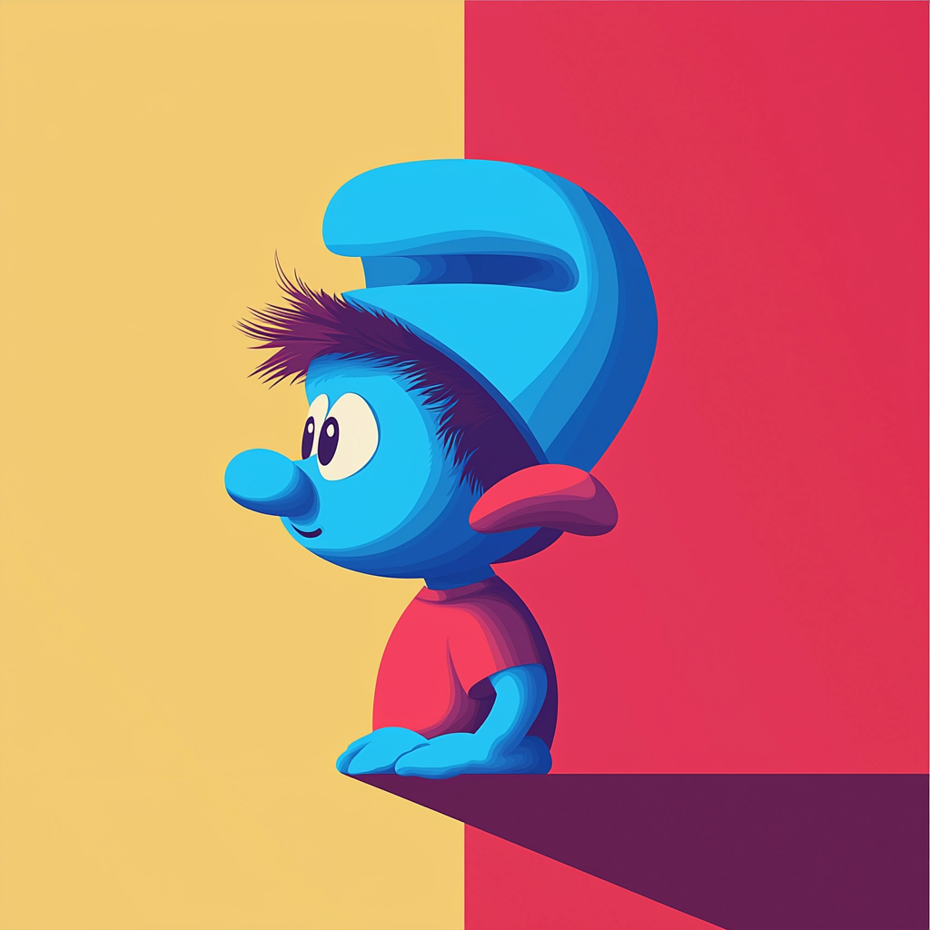 Smurf Character in Blue Vector Art