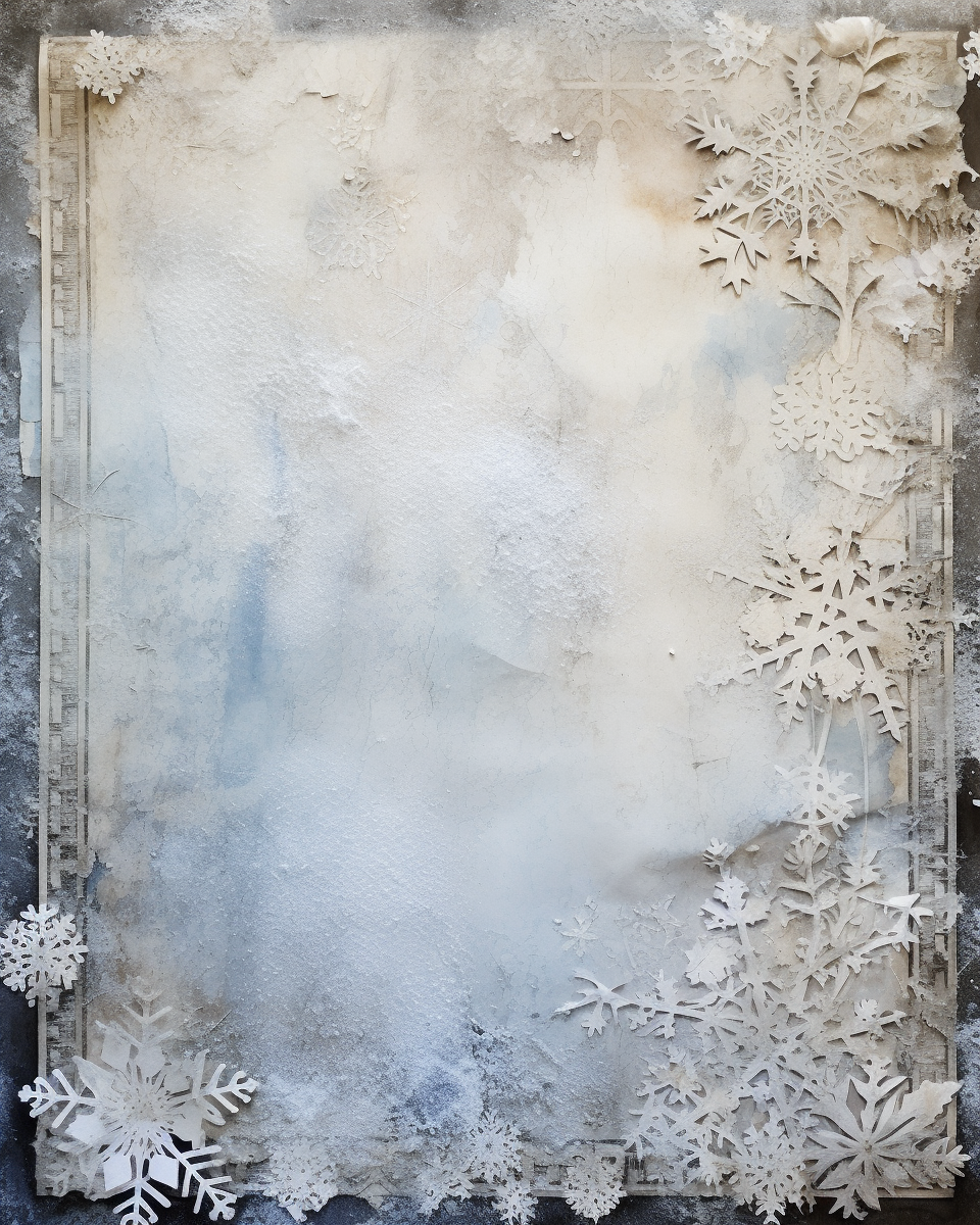 Snowflake and Lace Winter Collage