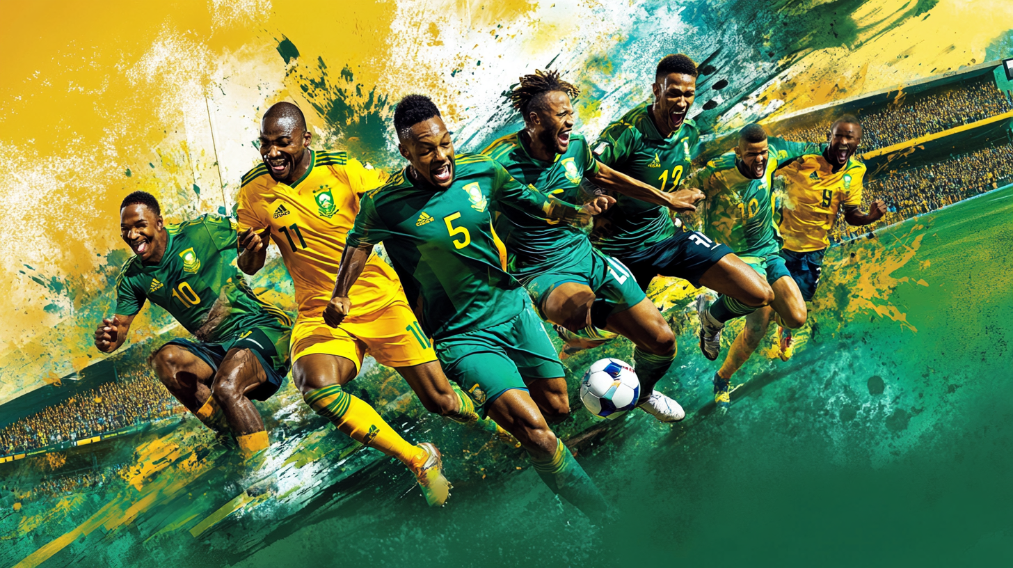 Soccer tournament banner with South African theme