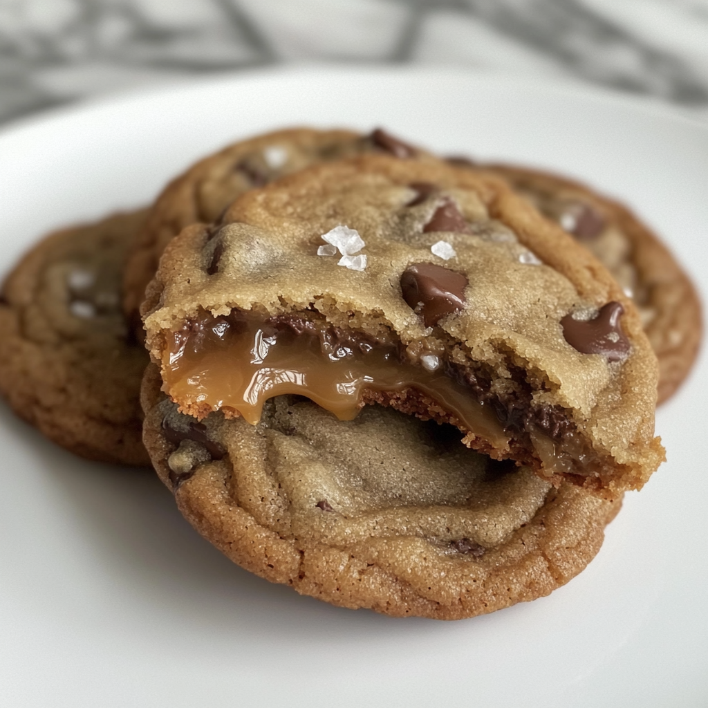 Soft, chewy cookies with gooey caramel and chocolate chips.