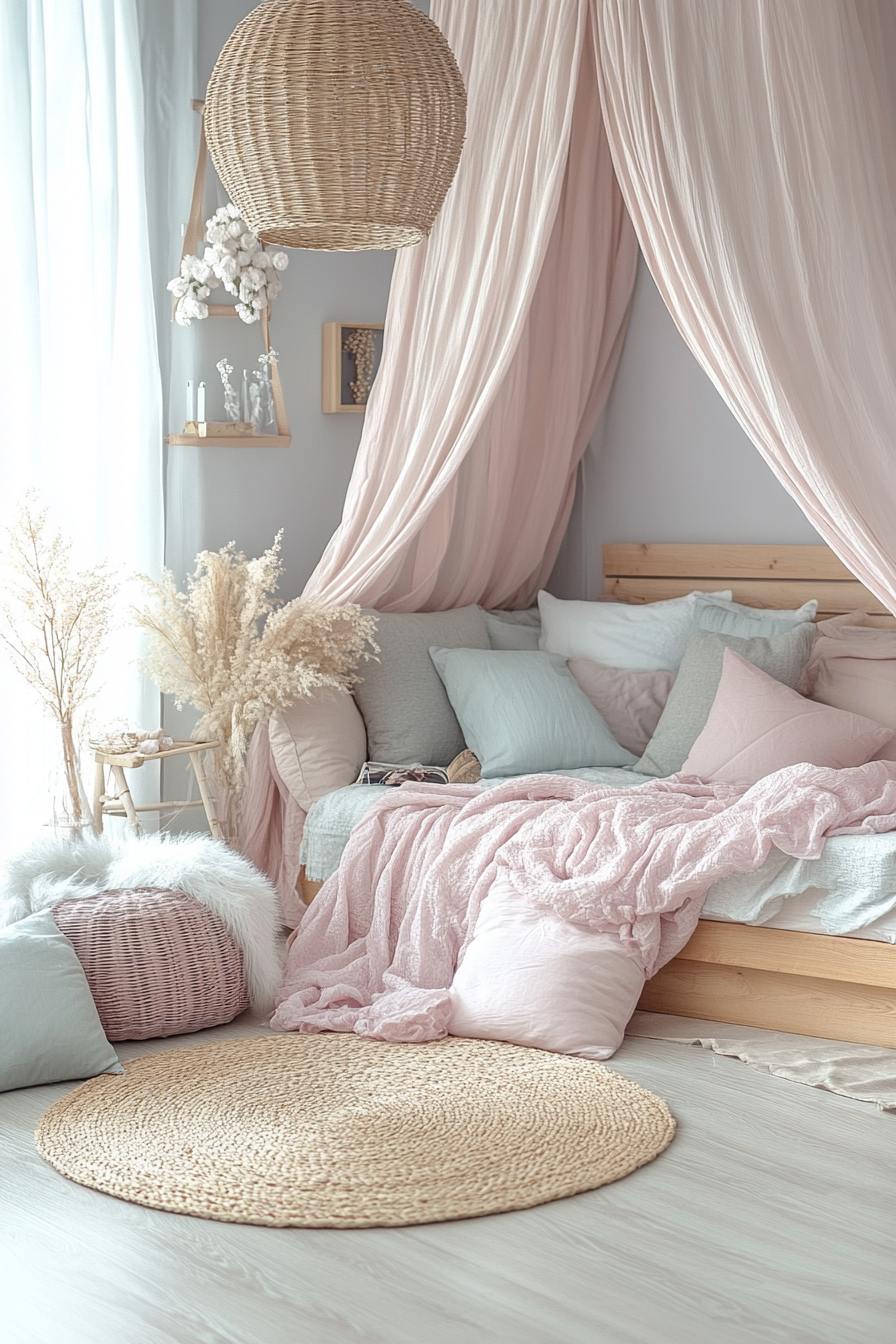 Soft Pastel Paradise Bedroom Serene Photo Idea