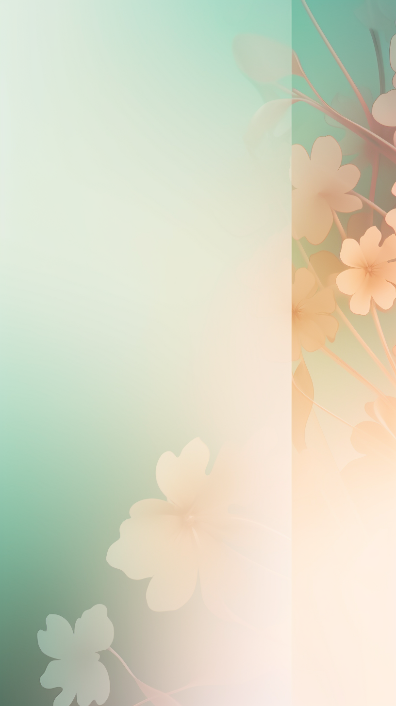 Soft spring pastel gradient wallpaper with floral patterns