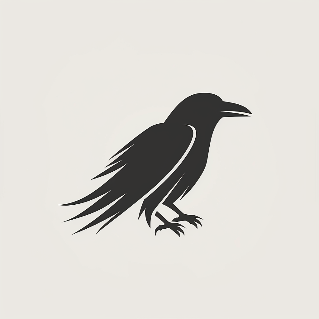 Sophisticated raven logo for indie publishing house.