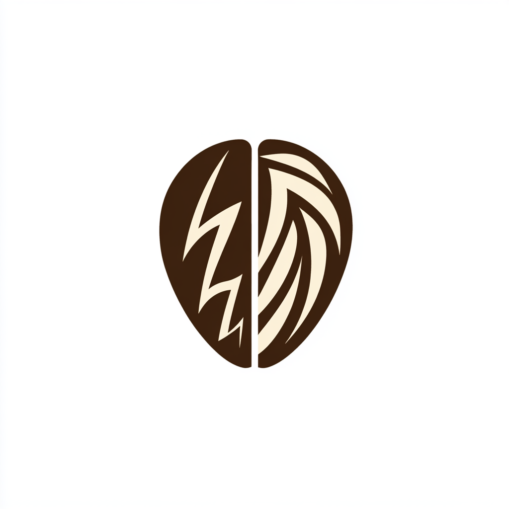 Split Coffee Bean: Energizing Logo for Premium Brand