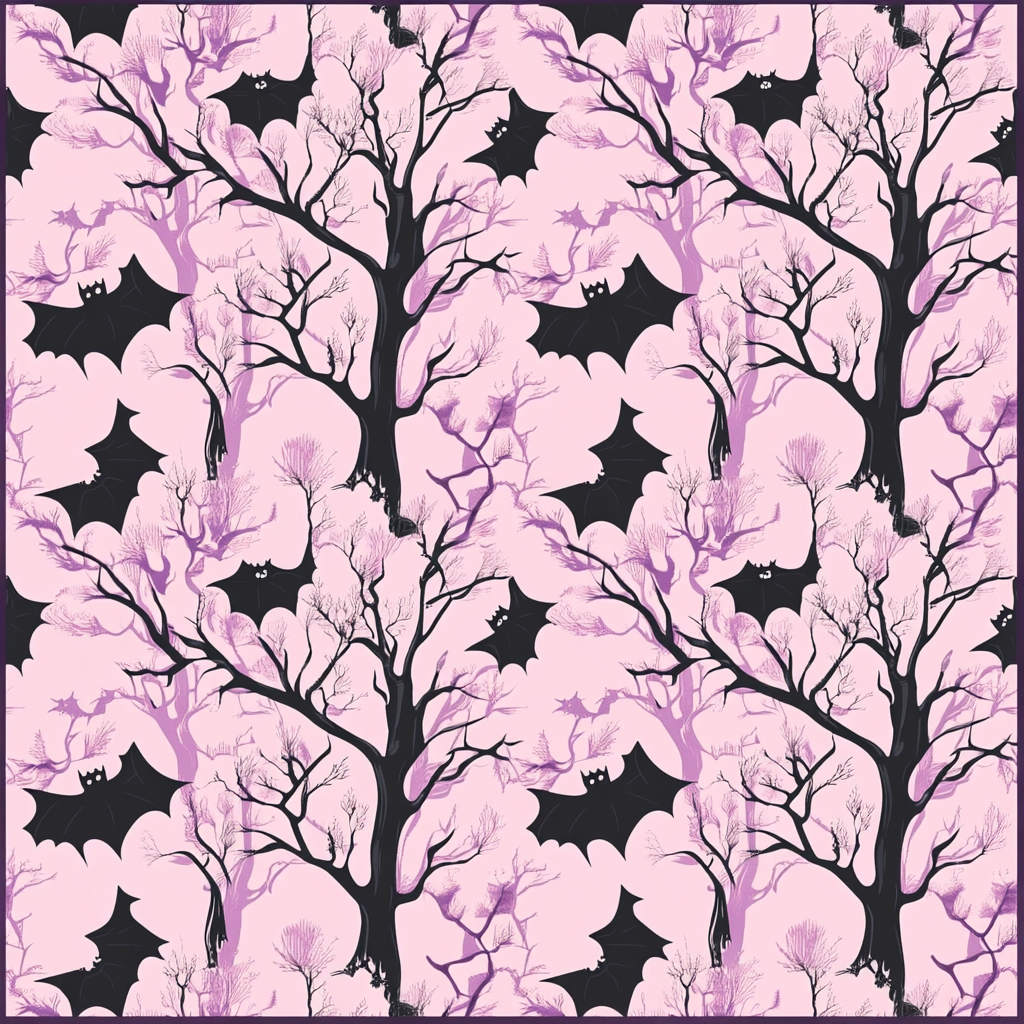 Spooky Halloween Pattern with Pink and Black Theme